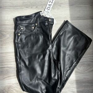 Dazy Women's Sleek Black Leather Pants